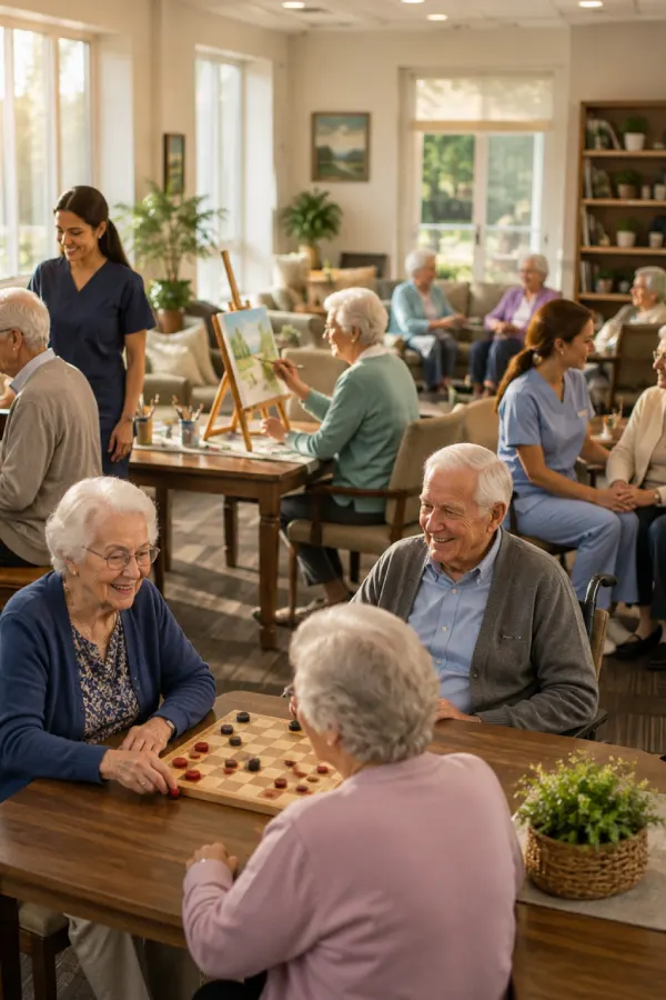 Residents enjoying music and activities