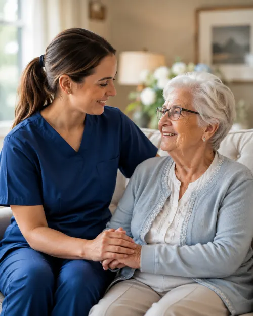 Caregiver supporting a resident at Norah Care Homes